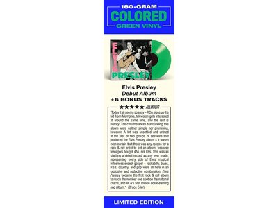 Elvis Presley - His Debut Album On Green Vinyl - 33 RPM Vinyl Masterworks Colored Series Label
