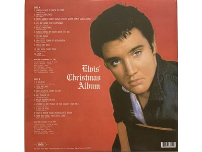 Elvis' Christmas Album Picture Disc Vinyl 33RPM - Dol Records Label