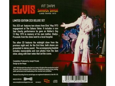 MRS - Elvis At 3:AM Sahara Tahoe Lake Tahoe 1973  - 2 CD Deluxe Set