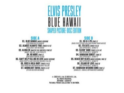 Elvis Presley - Blue Hawaii Shaped Picture Disc 33 RPM Vinyl VPI Label