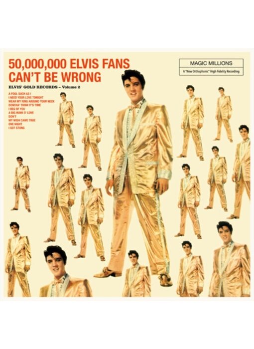 50,000,000 Elvis Fans Can't Be Wrong - Elvis Golden Records Vol 2 - 33 RPM Vinyl - Vinyl Lovers Label