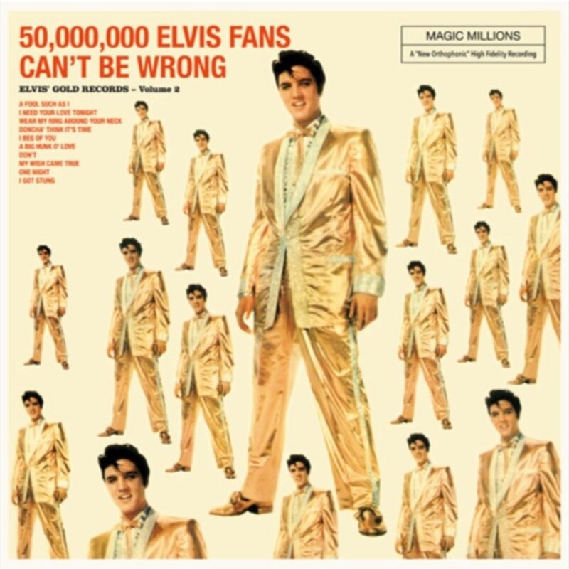 50,000,000 Elvis Fans Can't Be Wrong - Elvis Golden Records Vol 2 - 33 RPM Vinyl - Vinyl Lovers Label