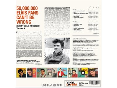 50,000,000 Elvis Fans Can't Be Wrong - Elvis Golden Records Vol 2 - 33 RPM Vinyl - Vinyl Lovers Label