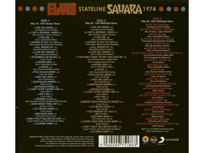 FTD - Elvis Stateline Sahara 1974 Lake Tahoe Nevada 3 CD-Set