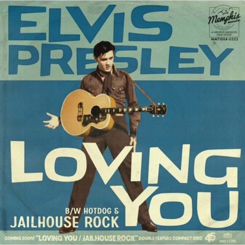 Elvis Presley Loving You - Blue Colored 45 RPM Vinyl Memphis Mansion Label