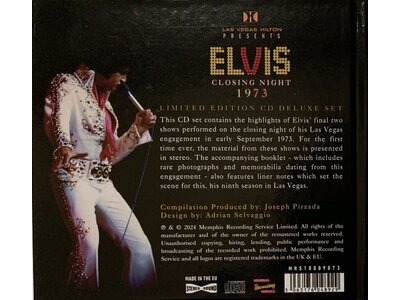 MRS - Las Vegas Hilton Presents Elvis Closing Night 1973 - Deluxe CD set