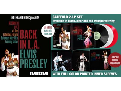 Elvis Back In L.A. Gatefold  2-LP Set Red Transparant Vinyl Milbranch Music Label