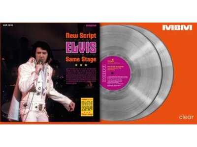 Elvis New Script  Gatefold  2-LP Set Clear Vinyl Milbranch Music Label