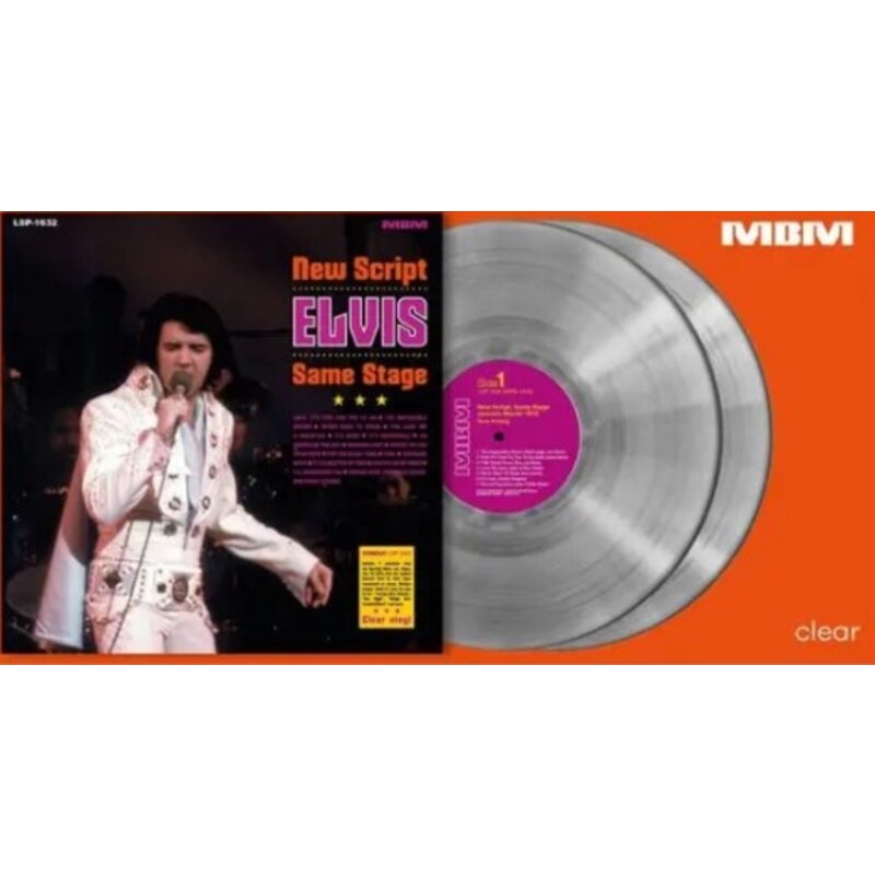 Elvis New Script  Gatefold  2-LP Set Clear Vinyl Milbranch Music Label