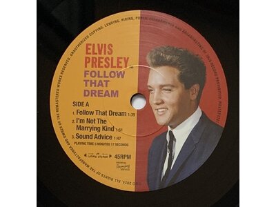 MRS - Elvis Presley In Follow That Dream Black Vinyl  EP