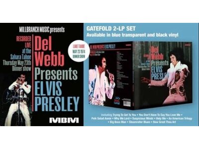 Del Webb Presents Elvis Presley - Gatefold 2-LP Set Blue Vinyl Milbranch Music Label