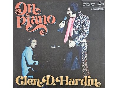 On Piano Glen D. Hardin - Hardcover Limited Edition Book With Pink Vinyl Single