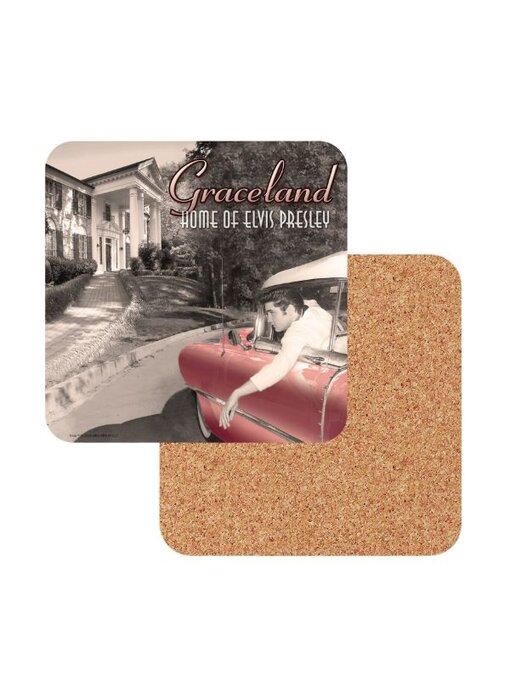 Onderzetters - Elvis In Car At Graceland - Set van 4