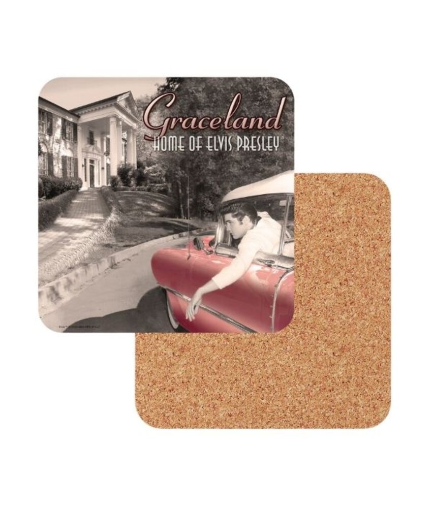 Onderzetters - Elvis In Car At Graceland - Set van 4