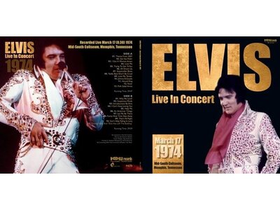 Elvis Live In Concert 1974 March 16 - 17 Memphis 33RPM 2 LP Set - World Records Label