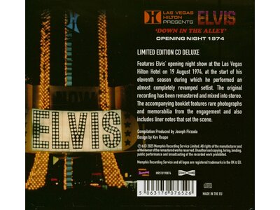 MRS - Las Vegas Hilton Presents Elvis Down In The Alley Opening Night 1974 - Deluxe CD set