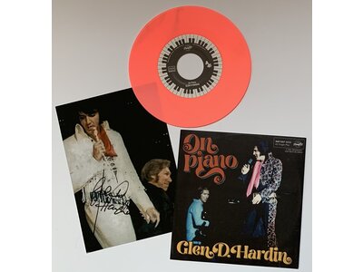On Piano Glen D. Hardin - Hardcover Limited Edition Book With Pink Vinyl Single