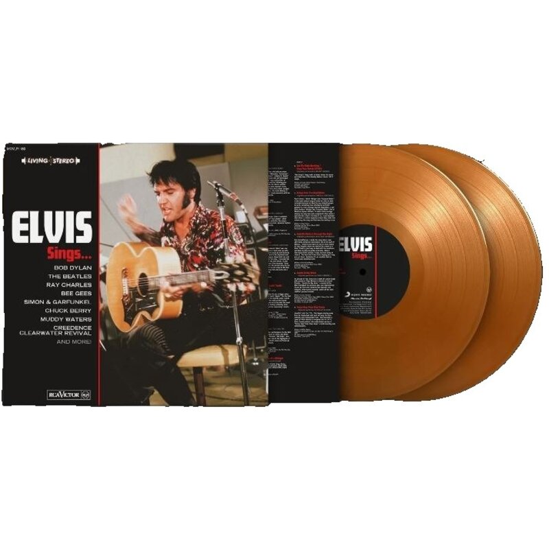 Elvis Sings On Gold / Red Marble Vinyl 33 RPM Music On Vinyl Exclusive Label