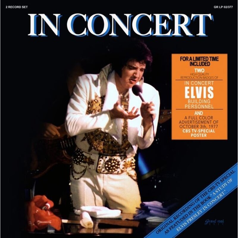 Elvis In Concert - 33 RPM 2 LP Clear Vinyl Set - Gravel Road Label - A Study Of Elvis Presley's "In Concert"