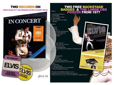 Elvis In Concert - 33 RPM 2 LP Clear Vinyl Set - Gravel Road Label - A Study Of Elvis Presley's "In Concert"