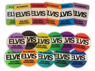 Elvis In Concert Backstage Badges - Set Of 17 Pieces - Gravel Road Label