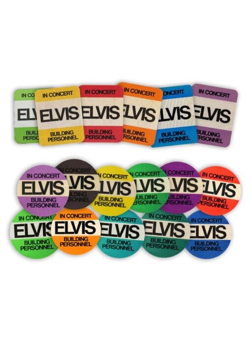 Elvis In Concert Backstage Badges - Set Of 17 Pieces - Gravel Road Label