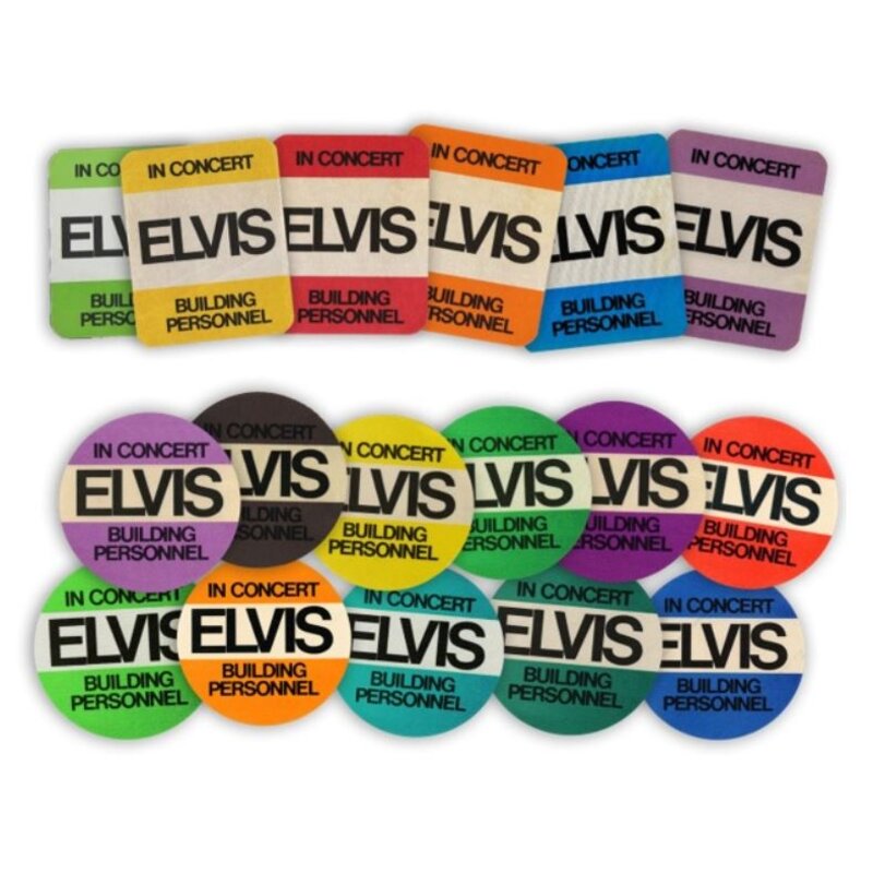 Elvis In Concert Backstage Badges - Set Of 17 Pieces - Gravel Road Label