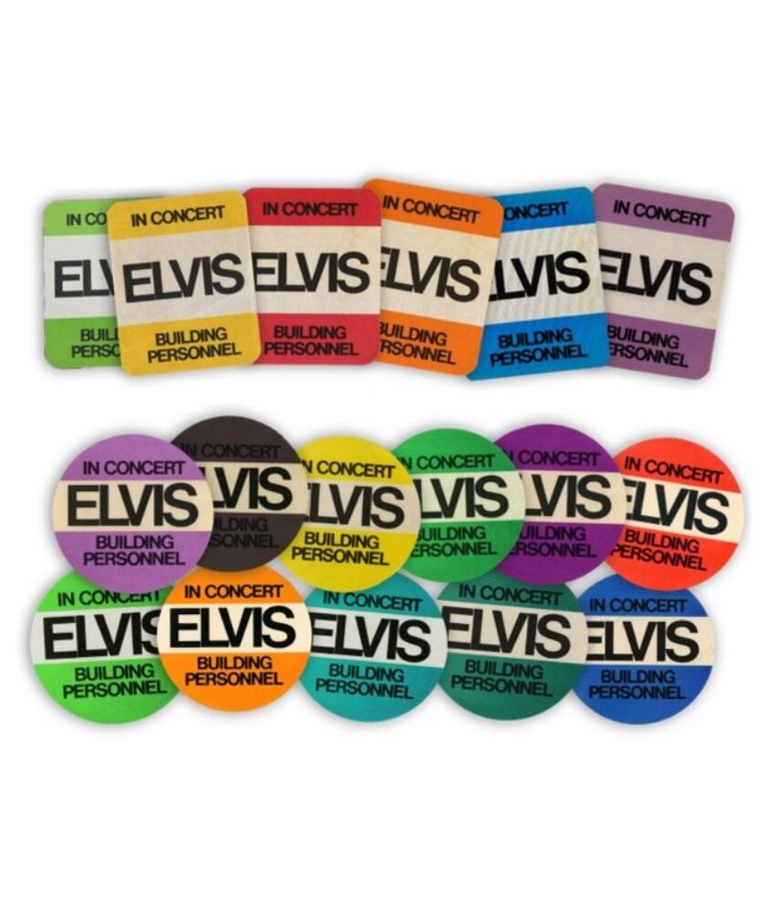Elvis In Concert Backstage Badges - Set Of 17 Pieces - Gravel Road Label