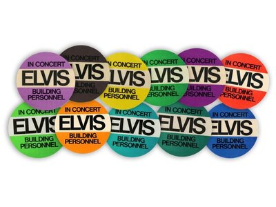 Elvis In Concert Backstage Badges - Set Of 17 Pieces - Gravel Road Label