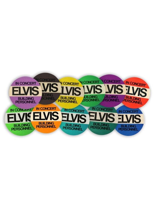 Elvis In Concert Backstage Badges - Set Of 17 Pieces - Gravel Road Label