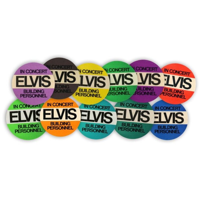 Elvis In Concert Backstage Badges - Set Of 17 Pieces - Gravel Road Label