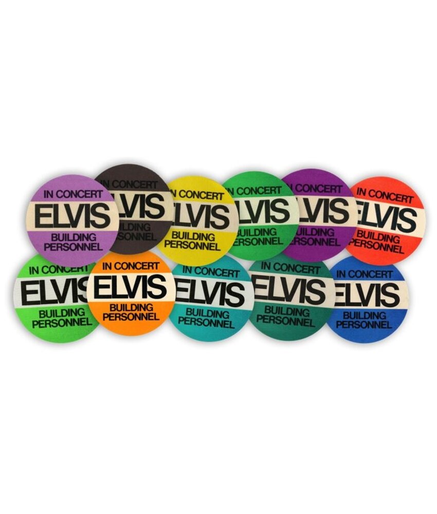 Elvis In Concert Backstage Badges - Set Of 17 Pieces - Gravel Road Label