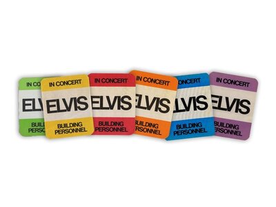 Elvis In Concert Backstage Badges - Set Of 17 Pieces - Gravel Road Label