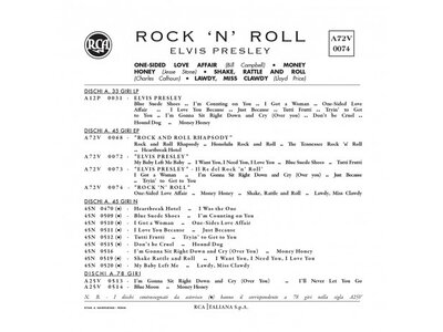 Elvis Presley Rock 'n' Roll - Italian Edition Re-Issue Blue Vinyl