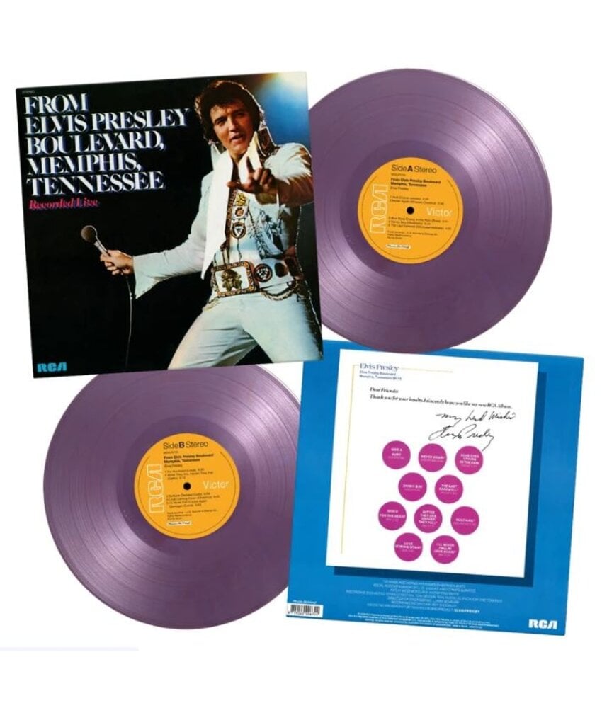 From Elvis Presley Boulevard, Memphis, TN On Purple Marbled Vinyl 33 RPM Music On Vinyl Exclusive Label