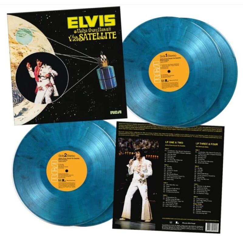 Elvis Presley Aloha From Hawaii Via Satellie On Blue/White Marbled Vinyl 33 RPM Music On Vinyl Exclusive Label