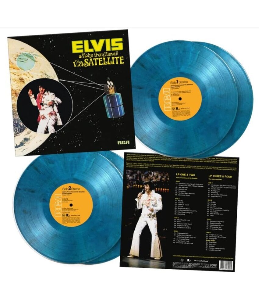 Elvis Presley Aloha From Hawaii Via Satellie On Blue/White Marbled Vinyl 33 RPM Music On Vinyl Exclusive Label
