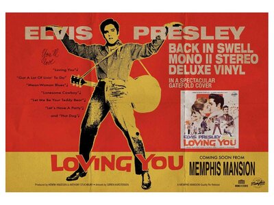Elvis Presley Loving You - 33RPM Back In Swell Mono To Stereo Blue Vinyl  Memphis Mansion Label