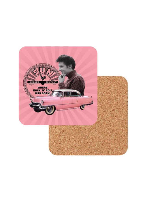 Onderzetters - Elvis Pink Cadillac - Sun Records - Set Van 4
