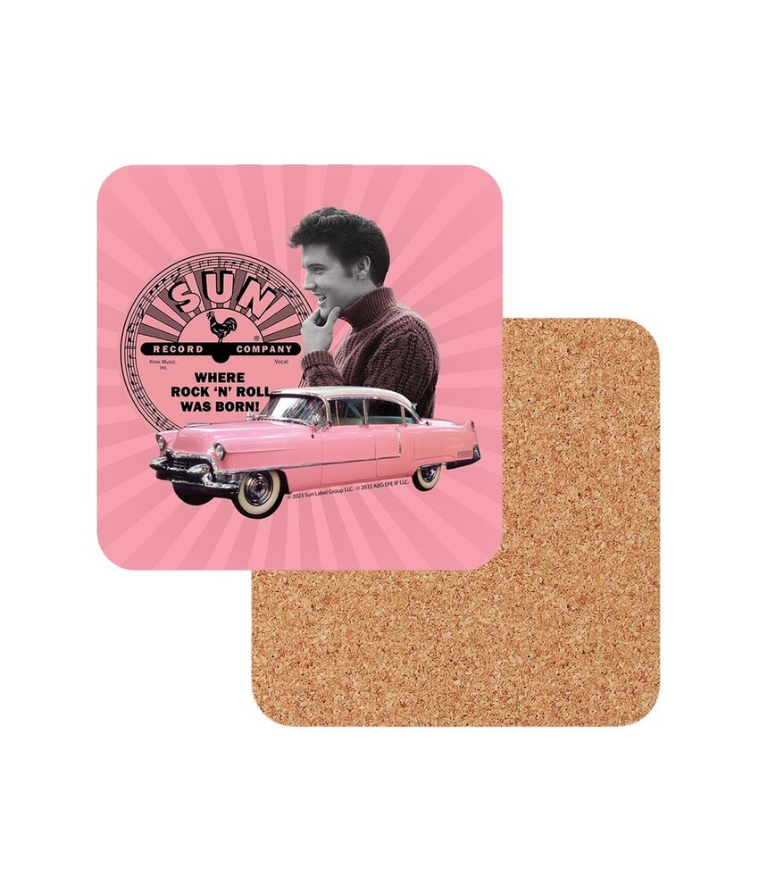 Onderzetters - Elvis Pink Cadillac - Sun Records - Set Van 4