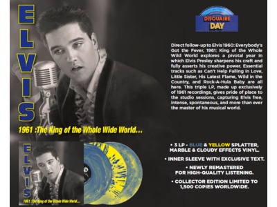 Elvis 1961 The King Of The Whole Wild World On Blue And Yellow Splatter Vinyl RSD  2026 VPI Label 3 LP Set