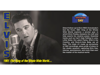 Elvis 1961 The King Of The Whole Wild World On 3 CD Set RSD 2026 VPI Label