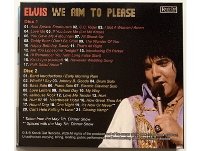 Elvis We Aim To Please 2 CD Set - Knock Out Records Label