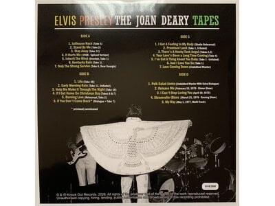 Elvis The Joan Deary Tapes Vol 1 - 2 LP Red Vinyl Set - Knock Out Records Label