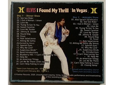 Elvis I Found My Thrill In Vegas 2 CD Set - Panther Records Label