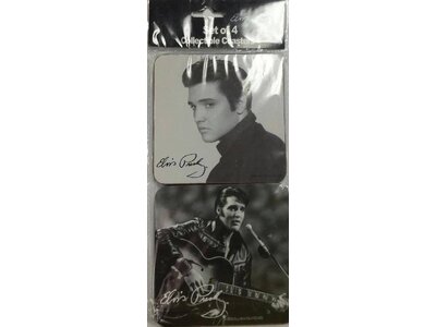 Coasters - Elvis - Black and White - Set of 4