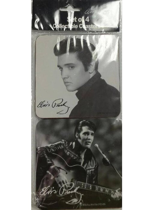 Coasters - Elvis - Black and White - Set of 4
