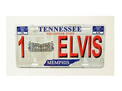 Licenceplate - Red Relief Elvis - Graceland
