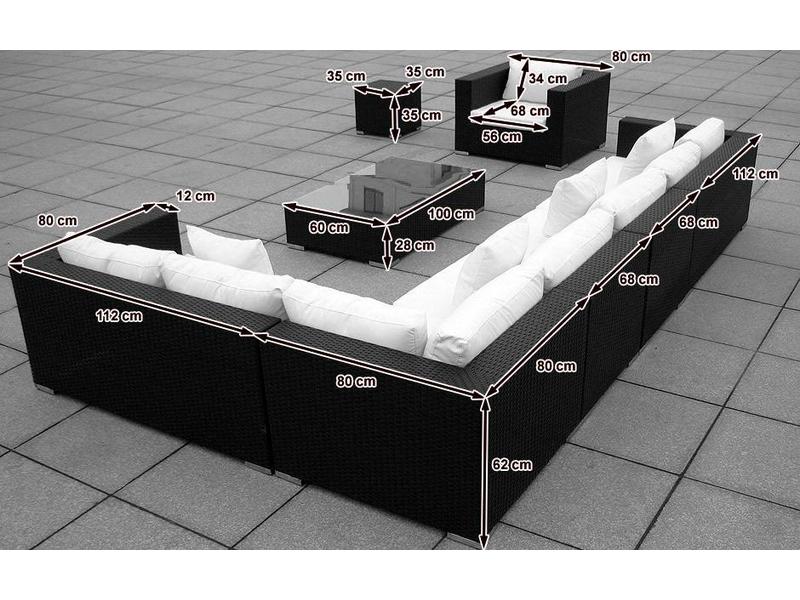 Loungeset " Blizzard Zwart "