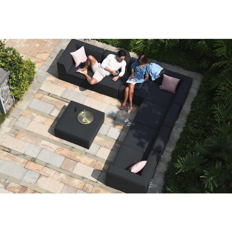 All weather Loungeset " Cubes Charcoal "
